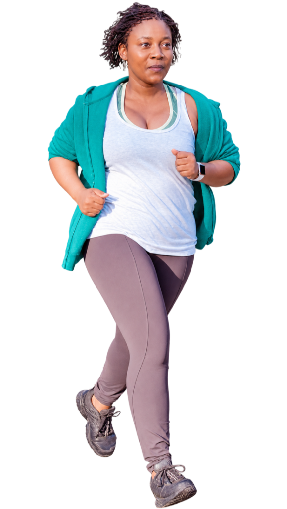 A woman running