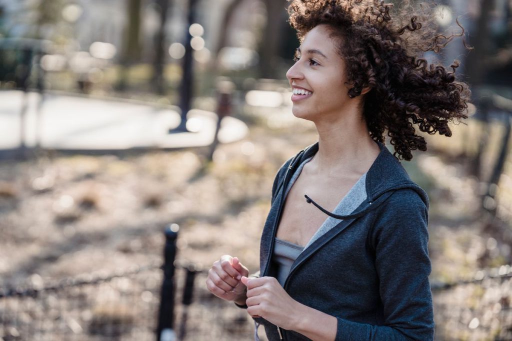 Woman jogging outdoors