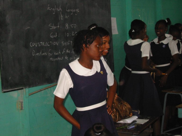 Students at Convent of Mercy Academy in Kingston, Jamaica